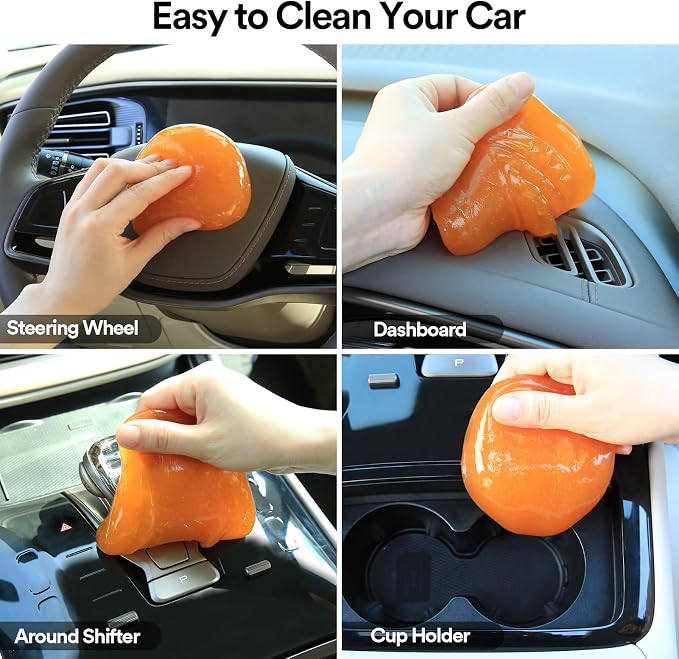 PULIDIKI Car Cleaning Gel Putty Car Cleaning Kit Car Interior Cleaner Slime | Car Cleaning Supplies Auto Detailing Tools Car Accessories Car Gifts for Women Men Keyboard Cleaner Orange