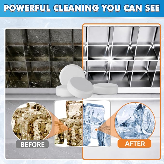 Ice Machine Cleaner, 36 Pack Ice Maker Cleaner for Crystal Clear Ice, Ice Machine Descaler Tablet for Most Countertop, Remove Hard Water and Mineral Buildup