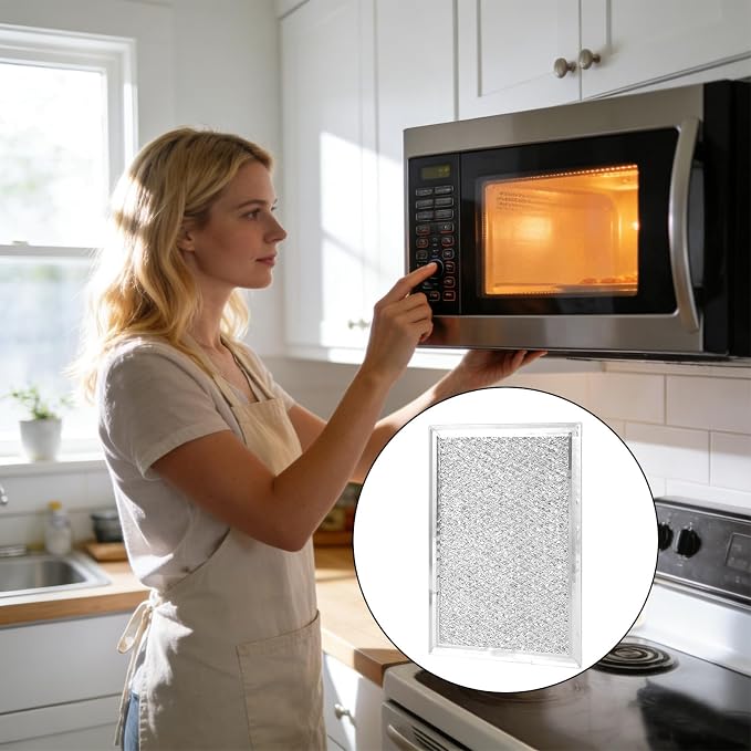 3pcs Microwave Replacement Set for LMV2031ST/LMV2031BD/ LMHM2237ST/LMH2235ST & More, Include 2 Microwave Under Vent Grease Filter and 1 Charcoal Filter Compatible with 5230W1A012B & 5230W1A003A