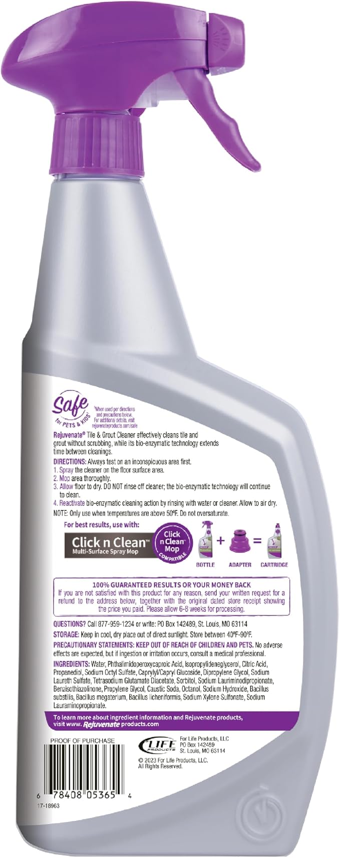 Rejuvenate Bio-Enzymatic Scrub Free Tile and Grout Cleaner Lightens and Brightens Every Time (32oz) (Pack of 2)