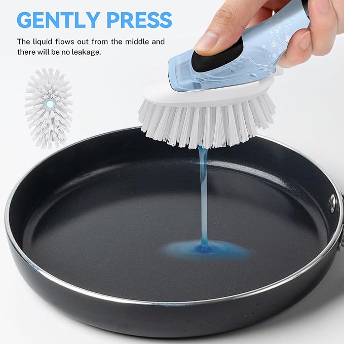 Dish Brush Refills 4 Pack, White Replacement BrushHeads Compatible with OXO Dish Brush & OXO DishScrubber