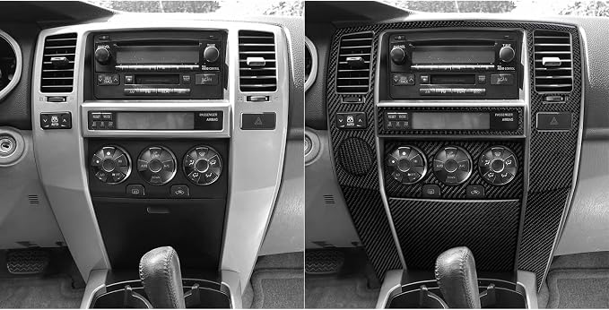 Center Console Stickers Fit for Toyota 4Runner Accessories 2003-2009 | for 4 Runner(N210) SR5/Sport Edition/Limited 2003 2004 2005 2006 2007 2008 2009|Real Carbon Fiber Trim|Thick Overlay