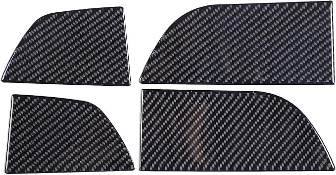 Car Interior Door Groove Gate Pad, Inner Door Slot Mats, Car Cup Holder Coaster Mat for Honda Pilot 2016-2022, Carbon Fiber (Door Armrest Stowage Bin Mats)
