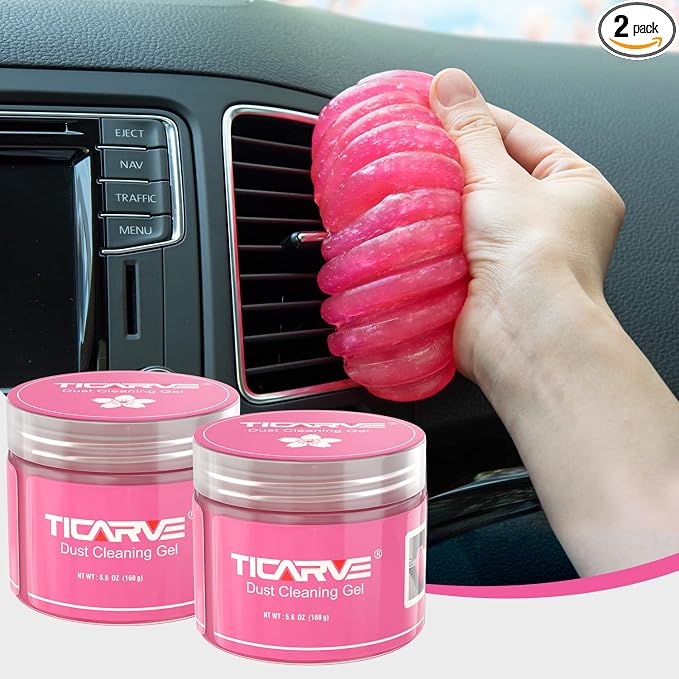 TICARVE 2pack Car Cleaning Gel Car Accessories Car Cleaning Detailing Kits | Car Interior Cleaner Supplies Slime Auto Detail Tools Car Essentials Keyboard Office Laptop Dust Remover Gift For Men Women
