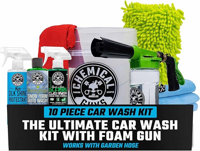 Chemical Guys, 10-Piece Arsenal Builder Car Wash Kit with Foam Gun, 16 oz | Foam gun, bucket and three 16 oz care chemicals, works off any garden hose for thick, gentle, scratch-free suds