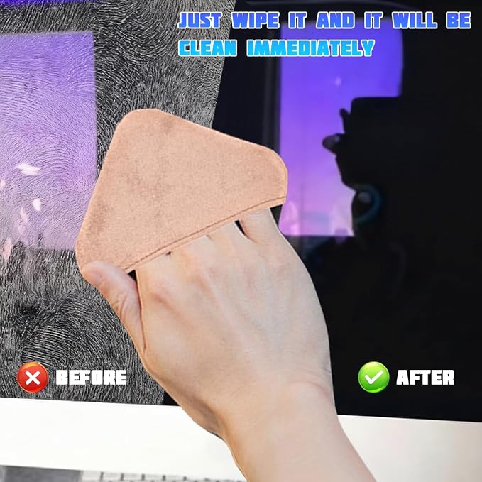 Car Screen Cleaner, Microfiber Cloth Vehicle Touchscreen Cleaning Wipes, Foldable Automotive Interior Cleaning Pad Accessory for Dashboard LCD Display, Universal for Truck SUV RV (Square/Pink)