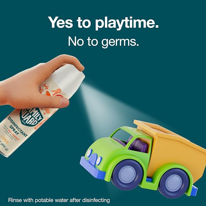 FamilyGuard Disinfectant Spray Aerosol, Antibacterial & Sanitizing Spray, Use on 100+ surfaces including where kids & pets play, Citrus Scent, 17.5 oz (Pack of 1)