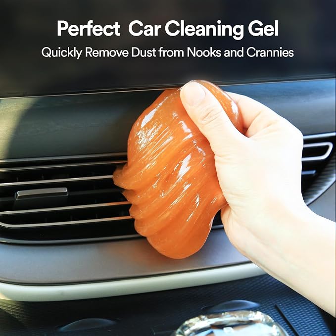 PULIDIKI Car Cleaning Gel Putty Car Cleaning Kit Car Interior Cleaner Slime | Car Cleaning Supplies Auto Detailing Tools Car Accessories Car Gifts for Women Men Keyboard Cleaner Orange
