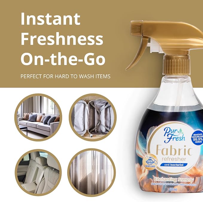 Fabric Refresher Spray - Floral Fresh - Wrinkle Release Spray & Fabric Softener Alternative - Odor Eliminator Deodorizer Spray for Clothes, Bedding and Home Use