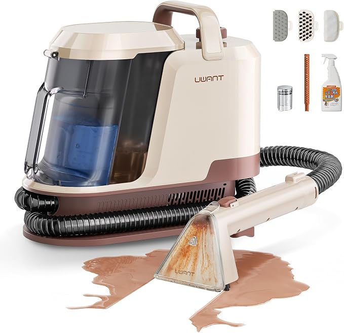 Uwant 22Kpa Carpet Cleaner Machine with Odor Eliminator Stick, Y100Pro | Portable Carpet Cleaner for Pet with Oxy Solution, Color-Block Upholstery Cleaner Machine for Carpet, Couch, Sofa, Cars