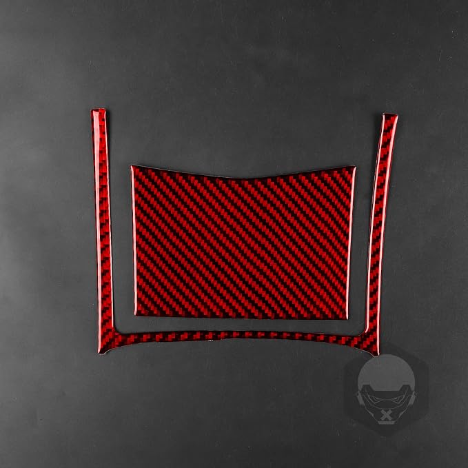 Red Real Carbon Fiber Trim for Nissan Rogue Accessories | for 2014-2020 / Rogue Sport 2017-2022 Storage Box Cover Sticker Interior Thick Overlay Decal