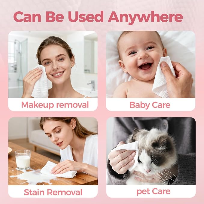 Disposable Face Towels, Thick &Soft Face Towelettes Disposable,Lint-Free And Odor-Free Dry Faces Wipes,Suitable For Daily Care Of Sensitive Skin,Facial Cleansing,And Makeup Removal(50 Count)