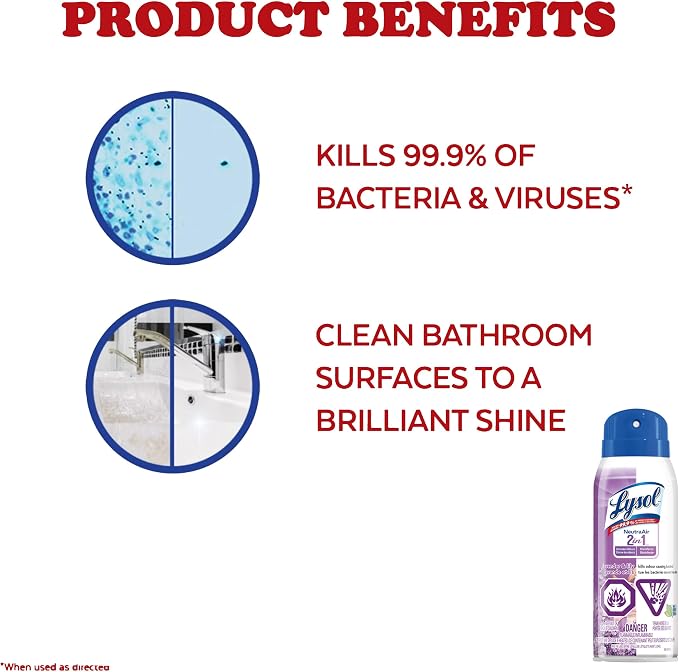 Lysol Neutra Air 2 in 1 Disinfectant Spray, Lavender and Lily Scent, Eliminates Odors, 10 Ounces (Pack of 4)
