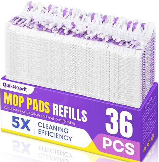 36 Pcs Power Mop Refills Pad, 5X Cleaning Multi-Surface Replacement for Swiffer Power Mop, Wet Pads Refill for Wood Floors & More, Compatible with Swiffer PowerMop Pads & Mopping Refills