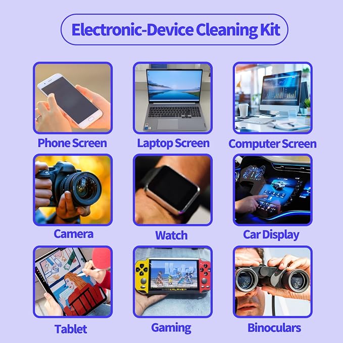 2 Pcs Car Screen Cleaner, Blue | Electronic Touch Screens Cleaning Kit, For LCD Display TV Laptop Computer Tablet PC Flat Screens