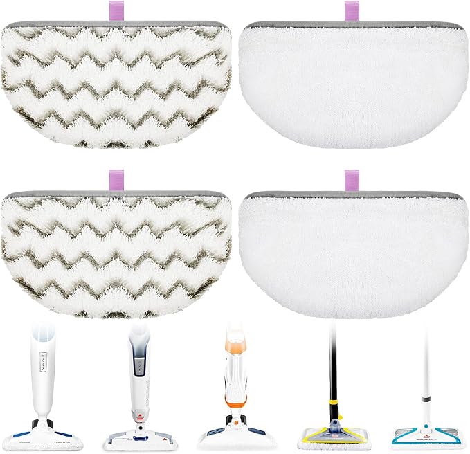 1940 1806 for Bissell Steam Mop Pads Replacement Compatible with Bissell Powerfresh Steam Mop 1544 1440 2075A 2685A Series, Models 19402 19404 19408 19409 1940A 1940F 1940Q 1940T 1940W B0006 B0017