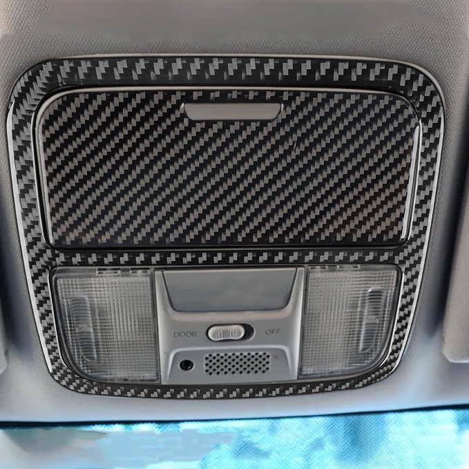 Real Carbon Fiber Trim for Honda Accord Accessories | for 2003 2004 2005 2006 2007，Roof Map Reading Light Panel Cover，Interior Dash Panel，Thick Overlay Sticker Decal