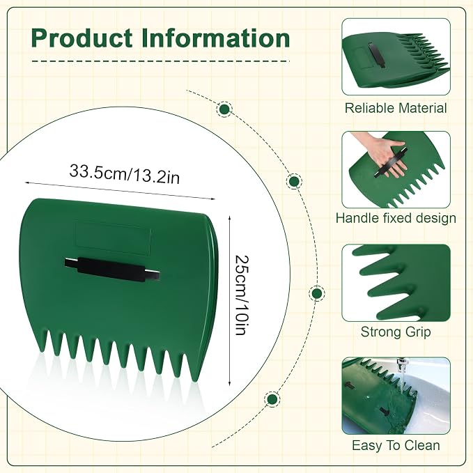 Sherr 6 Pcs Leaf Scoops Hand Rakes, Large Leaf Scoops and Claws Lightweight Plastic Leaves Grabbers for Picking up Leaves, Clippings, Grass, Collect Garden Rake Scooper