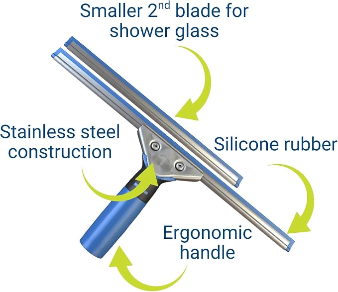 EnduroShield Professional Window Squeegee - 10 & 14 Inch Blades | Premium Silicone Blades | Streak-Free Results | Ergonomic Handle | Professional Grade (92)