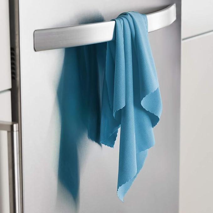 E-Cloth Glass & Polishing Cloths, Premium Microfiber Glass Cleaner, Great for Windows, Glass and Mirrors, Washable and Reusable, 100 Wash Guarantee, Alaskan Blue, 8 Pack