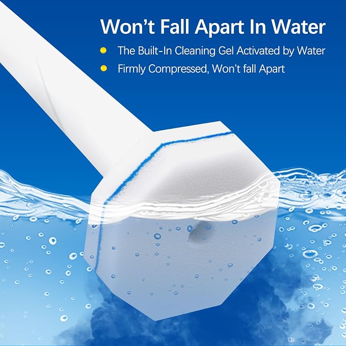 64 Count Disposable toilet brush head for Clorox Toilet Wand, Disposable Toilet Brush Heads, 5X Cleaning Power, Tear-Resistant, Fresh Scent
