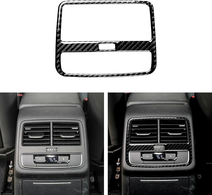Real Carbon Fiber Trim for Audi Accessories | for B9 A4 S4 A5 S5 2020-2025 / RS5 2021-2025 Rear Air Vent Frame Interior Thick Overlay Decal