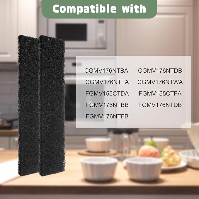 8 Pack OTRFILTER OTRFILTER1 PureAir Carbon Microwave Air Filter Replacement for Frigidaire Microwaves CGMV176NTBA/CGMV176NTDB/CGMV176NTFA/CGMV176NTWA/ FGMV155CTDA/FGMV176NTBB, Part Number 5304512502
