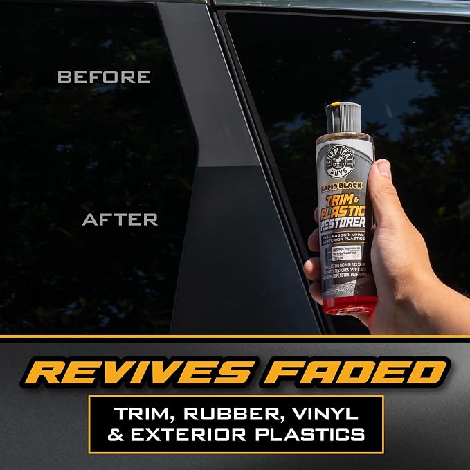 Chemical Guys, Black Trim Restorer Gel for Exterior Plastic & Rubber, 16 oz | Controlled gel restores a deep black finish to faded exterior trim, plastic and vinyl, dries non-greasy