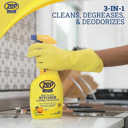 Zep Home Pro Multi-Purpose Kitchen Cleaner & Deodorizer - 32 oz - (Pack of 1) - R52613 - Use on Counters, Backsplash, Stove, Kitchen Appliances