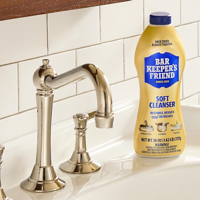 Bar Keepers Friend Soft Cleanser Liquid, 26 oz x 2, Multipurpose Surface Cleaner for Rust Stains, Soap Scum & Grease from Stainless Steel & More