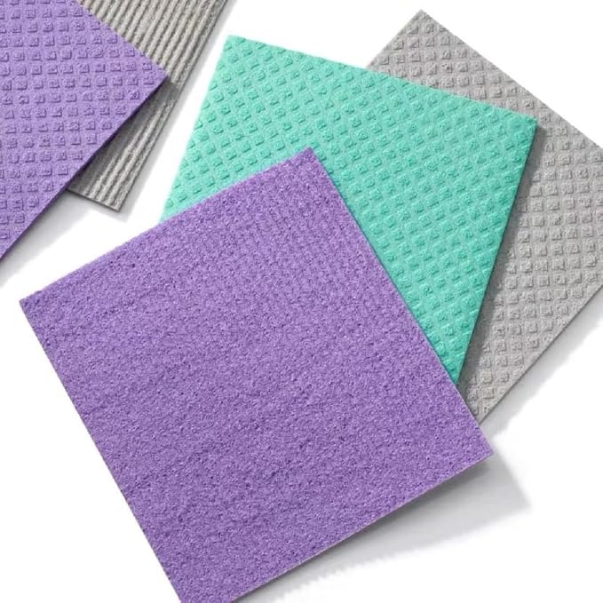 Reusable Cleaning Cellulose Sponge Cloths Absorbent Wipes Clean Kitchen Car Dish Eco-Friendly Dishcloth Hand Towel Auto - 1pack (5pcs)