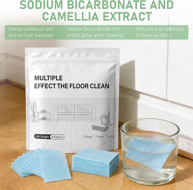 Multi-Surface Floor Cleaner Tablet, Multi-Effect Floor Cleaning Sheets, Multi Effect Floor Cleaner Sheets, Luxury Vinyl Plank & Wood Floors(Camellia Scent, 200PCS)
