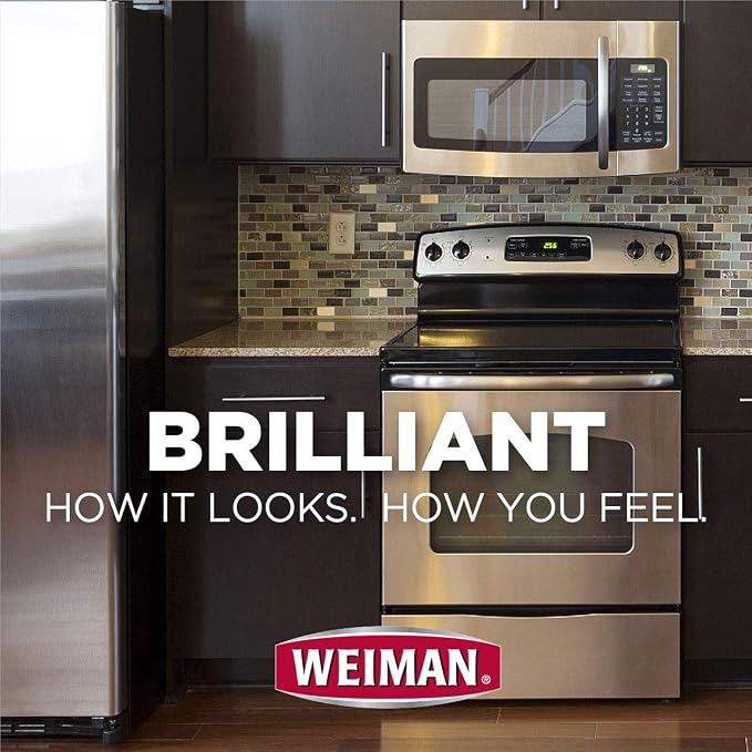 Weiman Stainless Steel Cleaner and Polish - 17 Ounce (6 Pack) - Non-Toxic Protects Appliances from Fingerprints and Leaves a Streak-Less Shine for Refrigerator Dishwasher Oven Grill