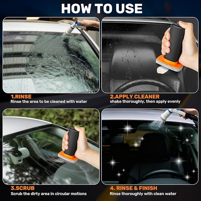 Glass Emulsion Cleaner,Car Oil Film Cleaner,Handle Oil Film Remover&Windshield Cleaner For Cars Window, Glass Emulsion, Crystal Clear View