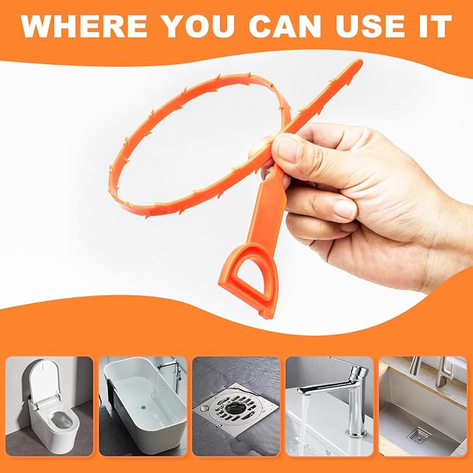 Drain Clog Remover, Effective Drain Snake Hair Drain Clog Remover, Ideal Drain Cleaner For Sinks, Showers, And Tubs - Flexible And Durable 6Pack 20inch Length For Easy Use.