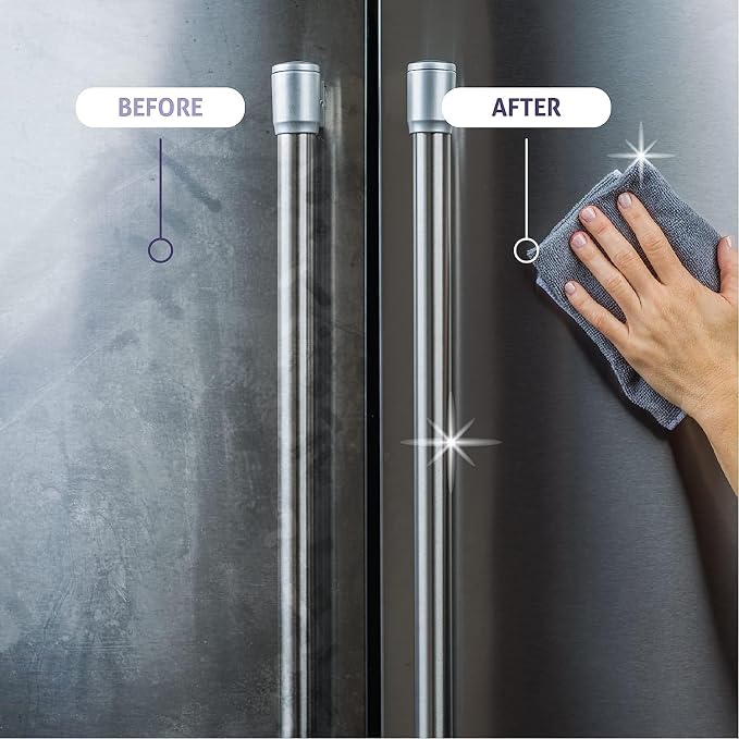 Therapy Stainless Steel Cleaner and and Polish Wipes Bundle with Microfiber Cloth - Remove Fingerprints from Appliances, Sinks, Fridge, Grill, Refrigerator, BBQ, Stove - Stainless Steel Spray and Wipe