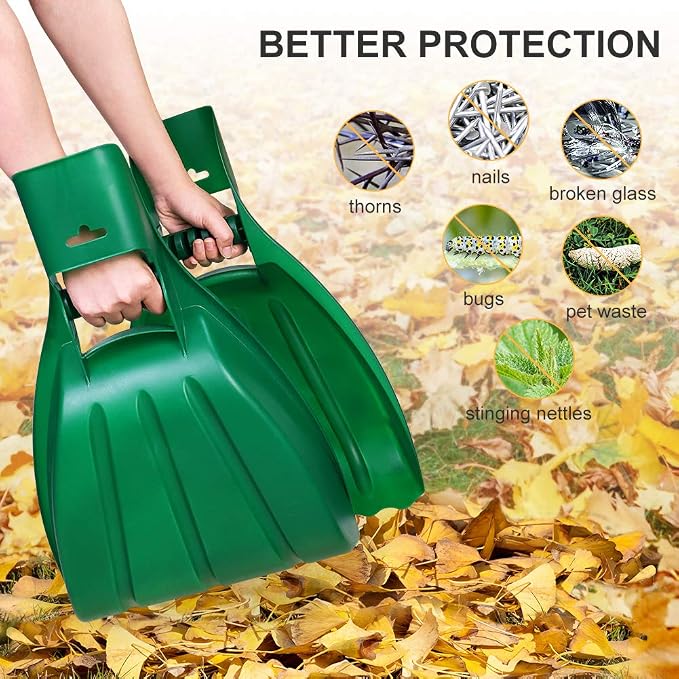 Large Leaf Scoops and Hand Rake Claw, Hand Held Garden Rake Grabbers | Ergonomic Picking up Leaves,Grass Clippings and Lawn Debris