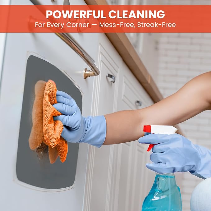 SIFANGKE Microfiber Cleaning Cloth, 12 Pack Orange Cleaning Rags for Housekeeping, Reusable Microfiber Towels for Car, Kitchen, Bathroom and Household Cleaning Supplies, 11.8"X11.8"
