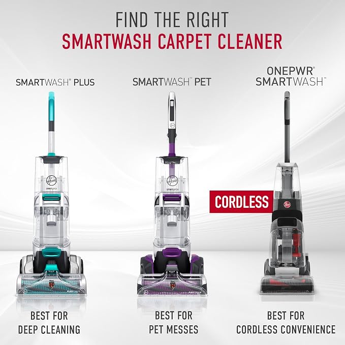 Hoover SmartWash Pet Automatic Carpet Cleaner Machine with Spot Chaser Wand | Deep Cleaning Carpet Shampooer Machine, Pair with a Hoover Carpet Cleaner Solution for a Bright, Refreshed Home