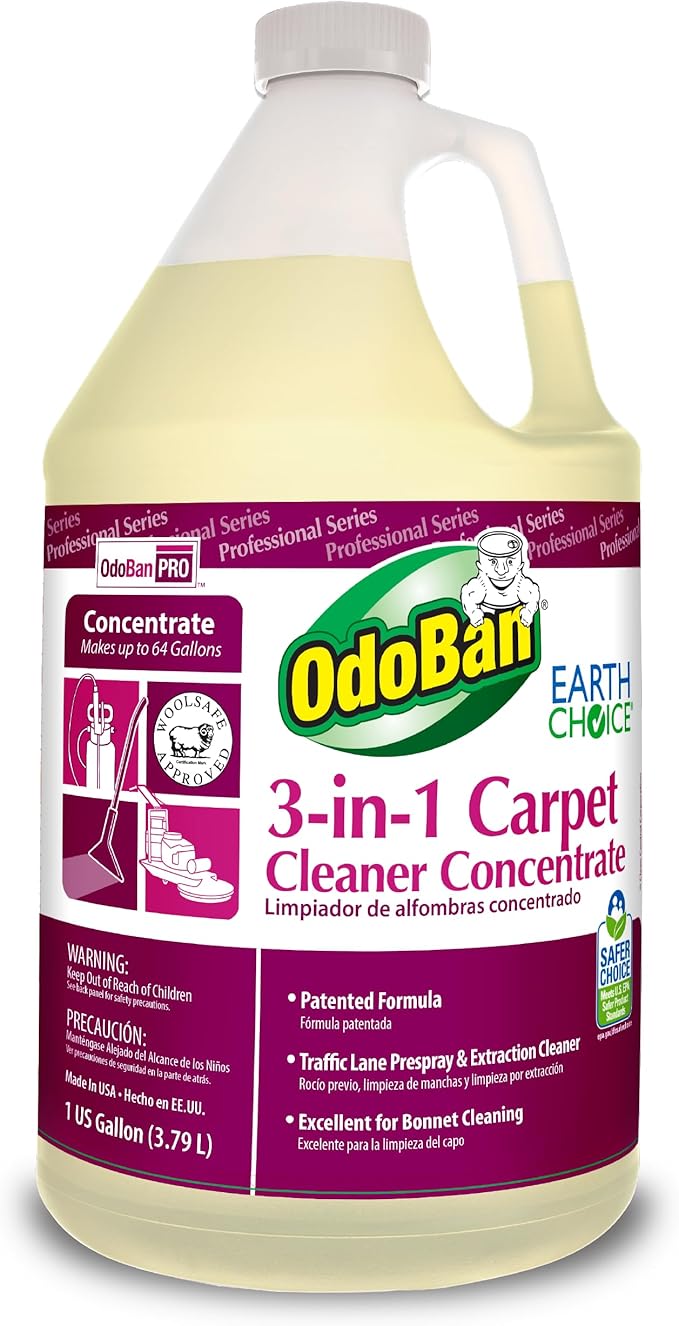 OdoBan Professional 3-in-1 Carpet Cleaner Concentrate, Made in the USA, 1 Gallon