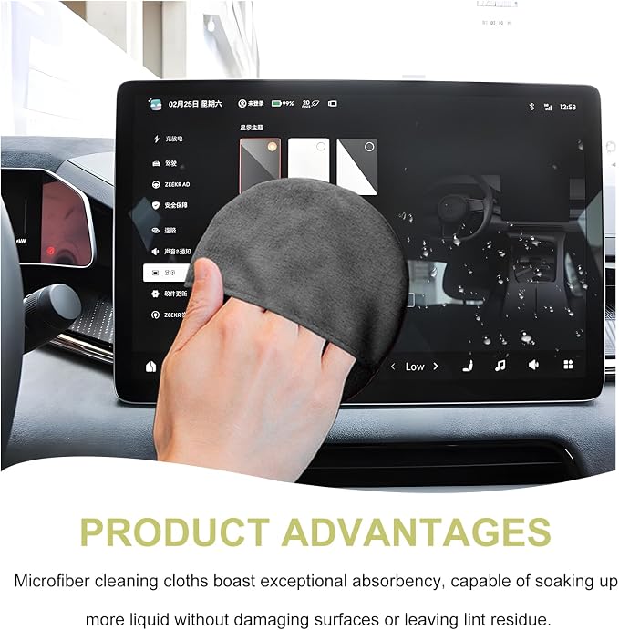 Car Screen Cleaner, 4.33"×4.33" Round Auto Touch Screen Cleaner Microfiber Cleaning Pad, Scratch-Free Microfiber Cleaning Wipe for Vehicle Dashboard LCD Display Laptop