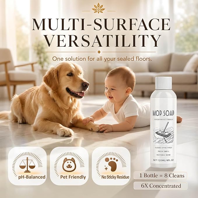 Brazilian Waves Mop Soap – Highly Scented Luxury Floor Cleaner for Mopping, Low Suds No Residue, Streak-Free for Tile, Hardwood, Laminate, LVP & Vinyl, All Mop Types, Pet Safe (1 Pack)