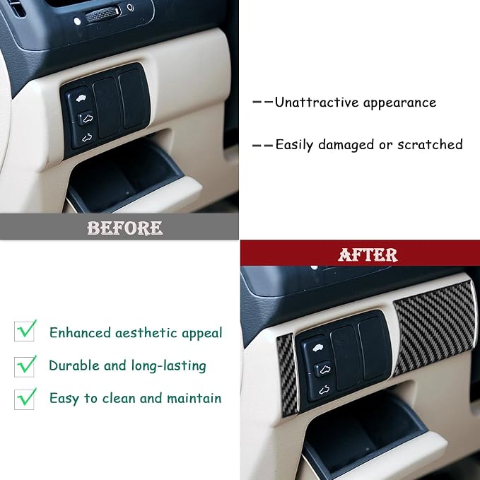 Real Carbon Fiber Trim for Honda Accord Accessories | for 2003 2004 2005 2006 2007，Driver Side Glove Box Panel Upper Cover，Interior Dash Panel，Thick Overlay Sticker Decal