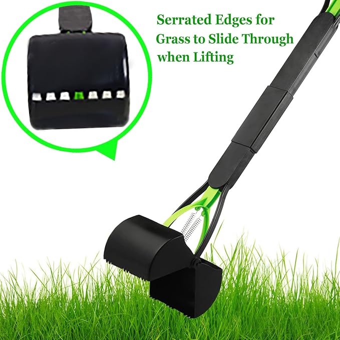 ienjoyed Pooper Scooper, Large Pooper Scooper for Dogs Heavy Duty, Dog Pooper Scooper with Long Handle & High Strength Durable Spring, Foldable Dog Poop Pick Up (32-inch) (32-inch(Green))