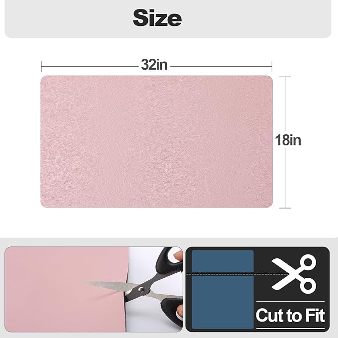 Ecotrim - Dish Drying Mat for Kitchen Counter | Coffee Bar Mat for Countertops | Heat Resistant Drainer Mat with Non-slip Rubber Backed | Hide Stain Kitchen Absorbent Draining Mat | Pink 18"x32"