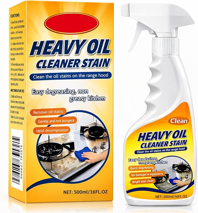 Heavy-Duty Degreaser, Stainless Steel Cleaner, Kitchen Appliances Cleaning Spray Remove Oil Dirt, Grime, and Grease for Oven, Microwave, stove top Cleaning Heavy Oil Stain Remover -16Fl.Oz