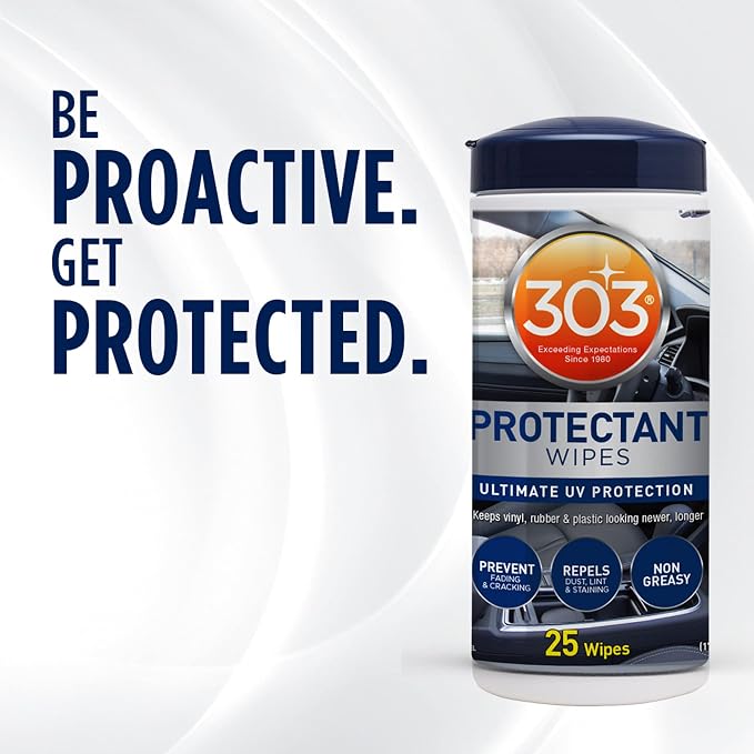 303 Automotive Protectant Wipes | Cleans and protects interior and exterior surfaces with superior UV protection.