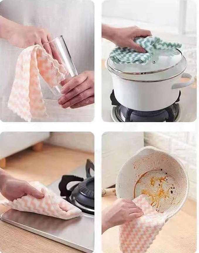 21 Pack Kitchen Towels Dish Towels Microfiber Cleaning Cloths – Ultra-Soft, Absorbent & Reusable 10" x 10" Lint Free Cloths Microfiber Cleaning Rags Reusable Washcloths for Furniture, Car, Tea, Bowl.