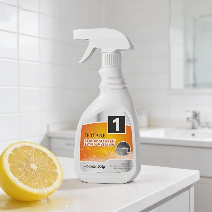 Lemon Bathroom & Shower Cleaner, Effective Daily Maintenance, Dual Foam & Spray Nozzle, All-Purpose for Tub, Faucet, Toilet, Tile, Sink, Glass & Wall(17.64 fl oz 1 Bottle)