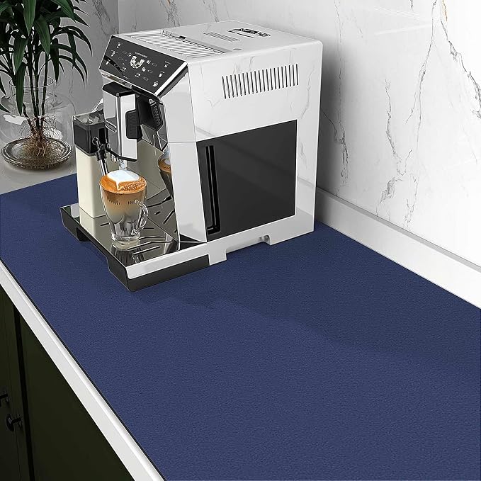 WISELIFE Dish Drying Mat Super Absorbent Drying Mat Large Dish Drying Mats for Kitchen Counter Easy Clean Dish Mat Kitchen Drying Mat18"x 32" Classic Blue